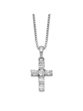 Glitzs Jewels Sterling Silver Cross Pendant 24mm 